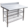 Work Tables with Wire Undershelves