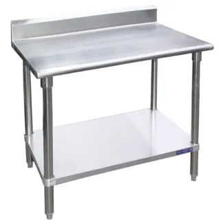 Work Tables with Undershelf & Backsplash