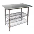 Work Tables with Wire Undershelves