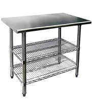 Work Tables with Wire Undershelves