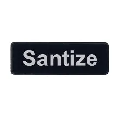 Update International S39-35BK - 9" x 0.06" x 3" - Black Sanitize Sign  