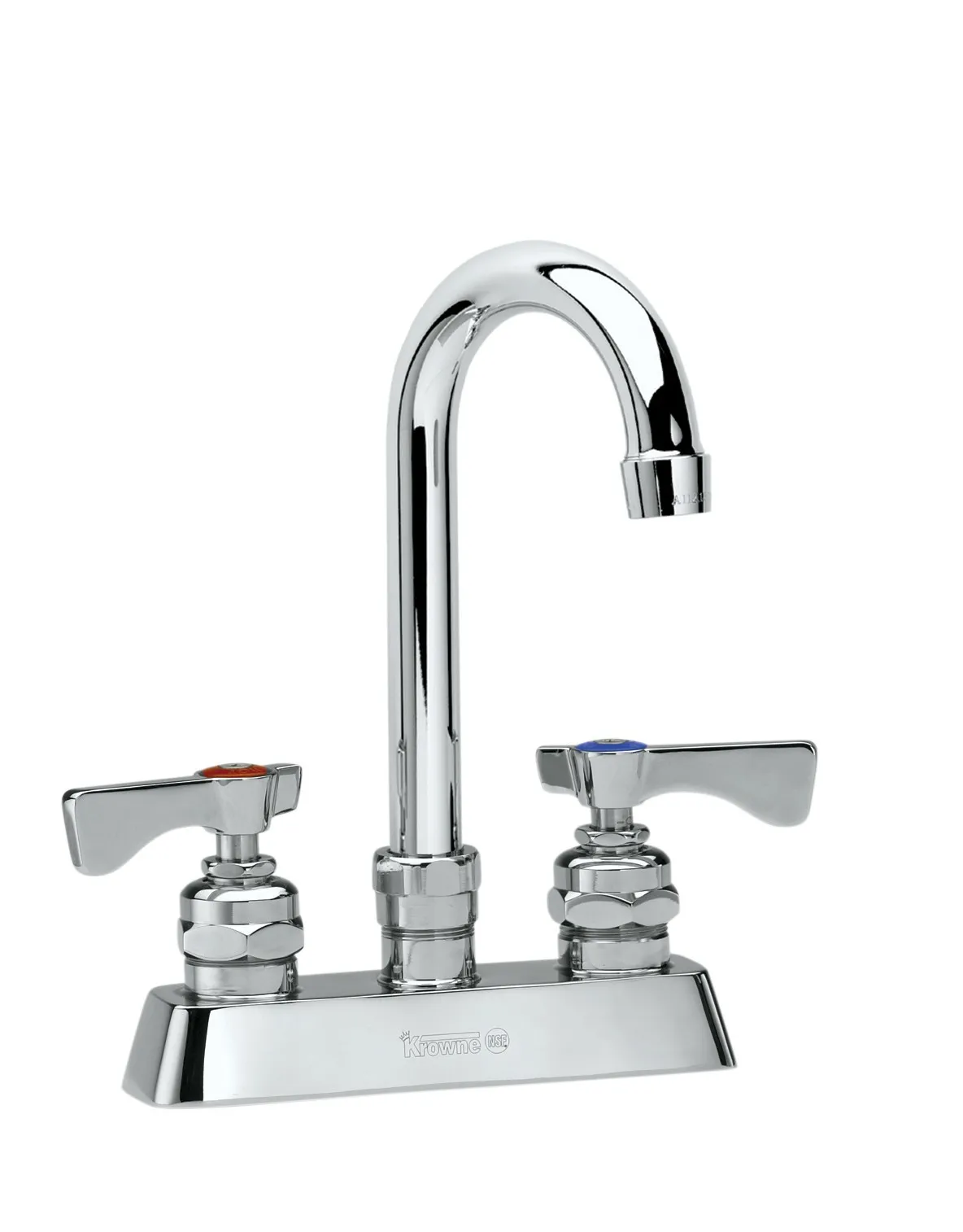 Krowne 15-301L - Royal Series 4" Center Deck Mount Faucet - 6" Gooseneck Spout