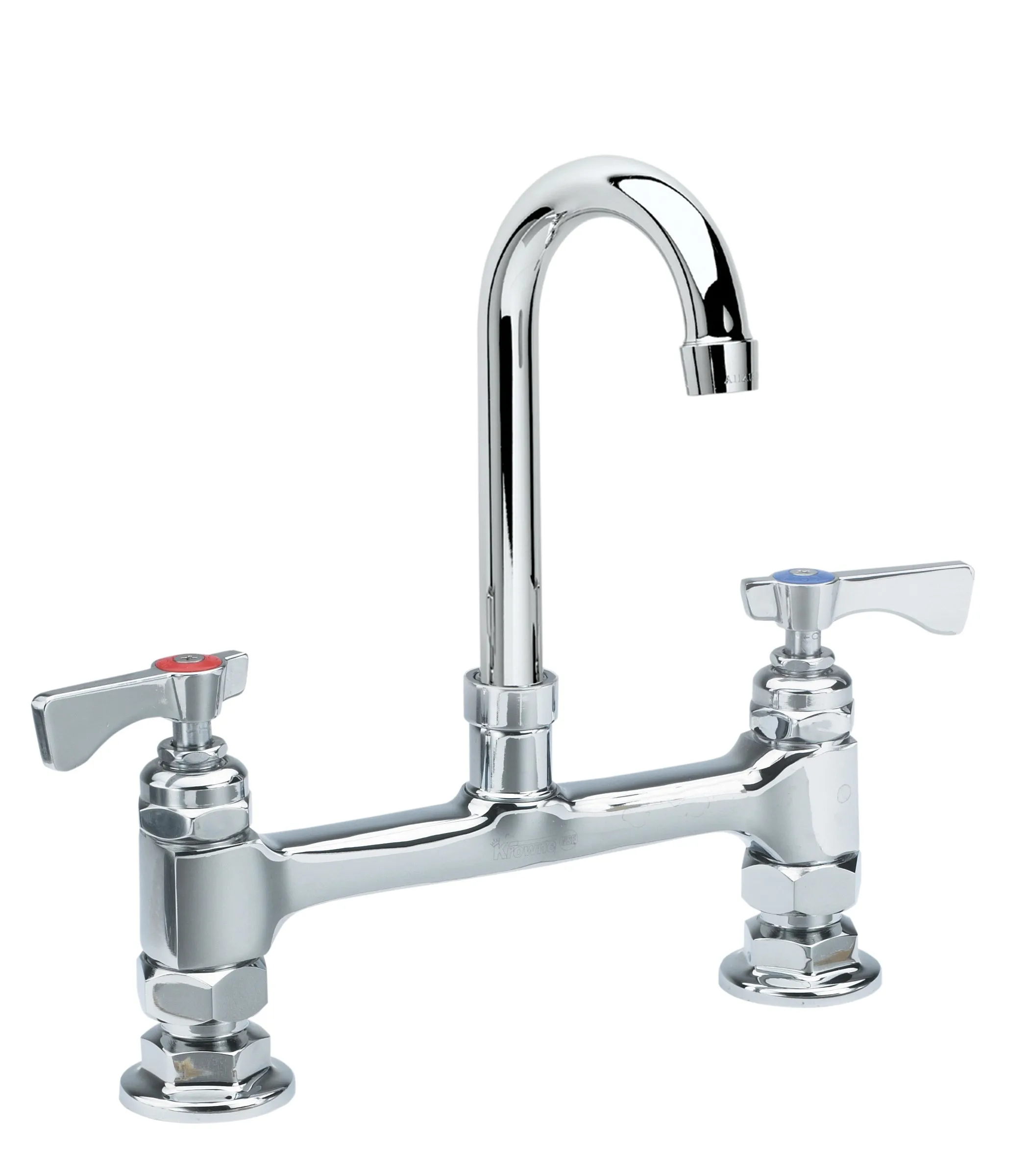 Krowne 15-801 - Royal Series 8" Center Raised Deck Mount Faucet - 6" Gooseneck Spout