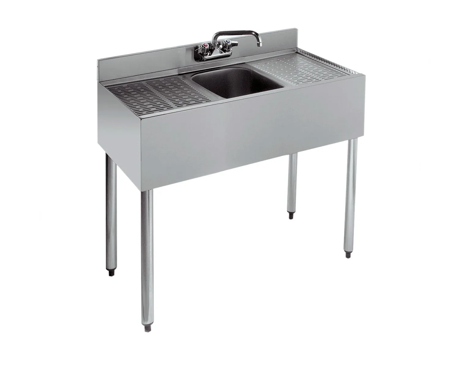 Krowne Metal - 18-31C - 1800 Series 36" One Compartment Bar Sink - 12" Drainboards on Left/Right