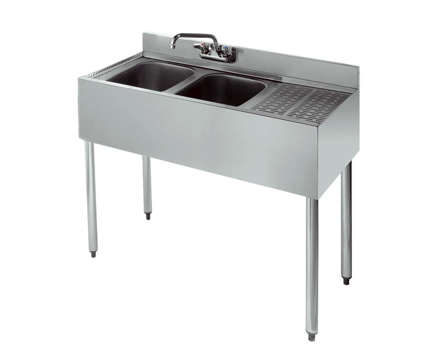 Krowne Metal - 21-32L - 2100 Series 36" Two Compartment Bar Sink 12" Drainboard on Right