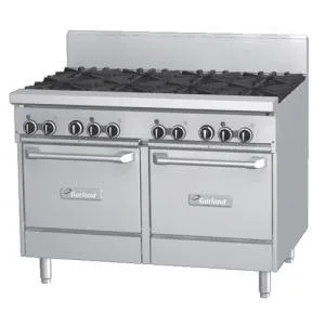 Garland GFE48-8LL - 8 Burner Gas Range - (2) Space Saver Ovens - Electric Ignition 