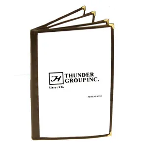 Thunder Group Brown Four Page Menu Cover 8-1/2" x 11" (10 per Case) [PLMENU-4BR]