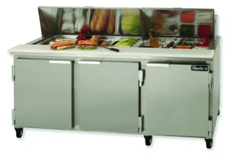 Leader ESLM72 - Three Door 72" Refrigerated Sandwich Prep Table - NSF Certified