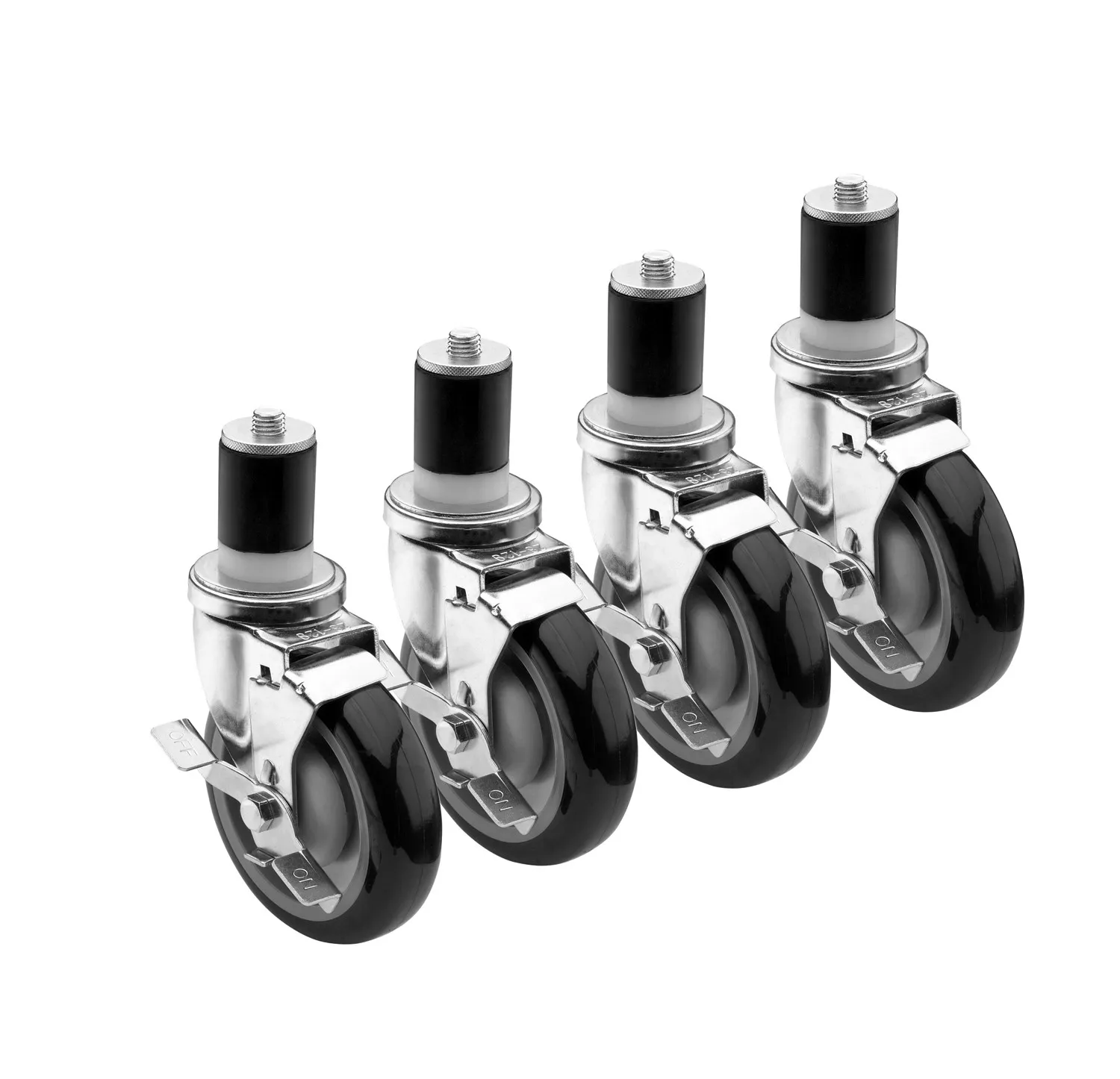 Krowne 28118S - 1-1/2" Stem Caster - 3" Wheel - Set of 4