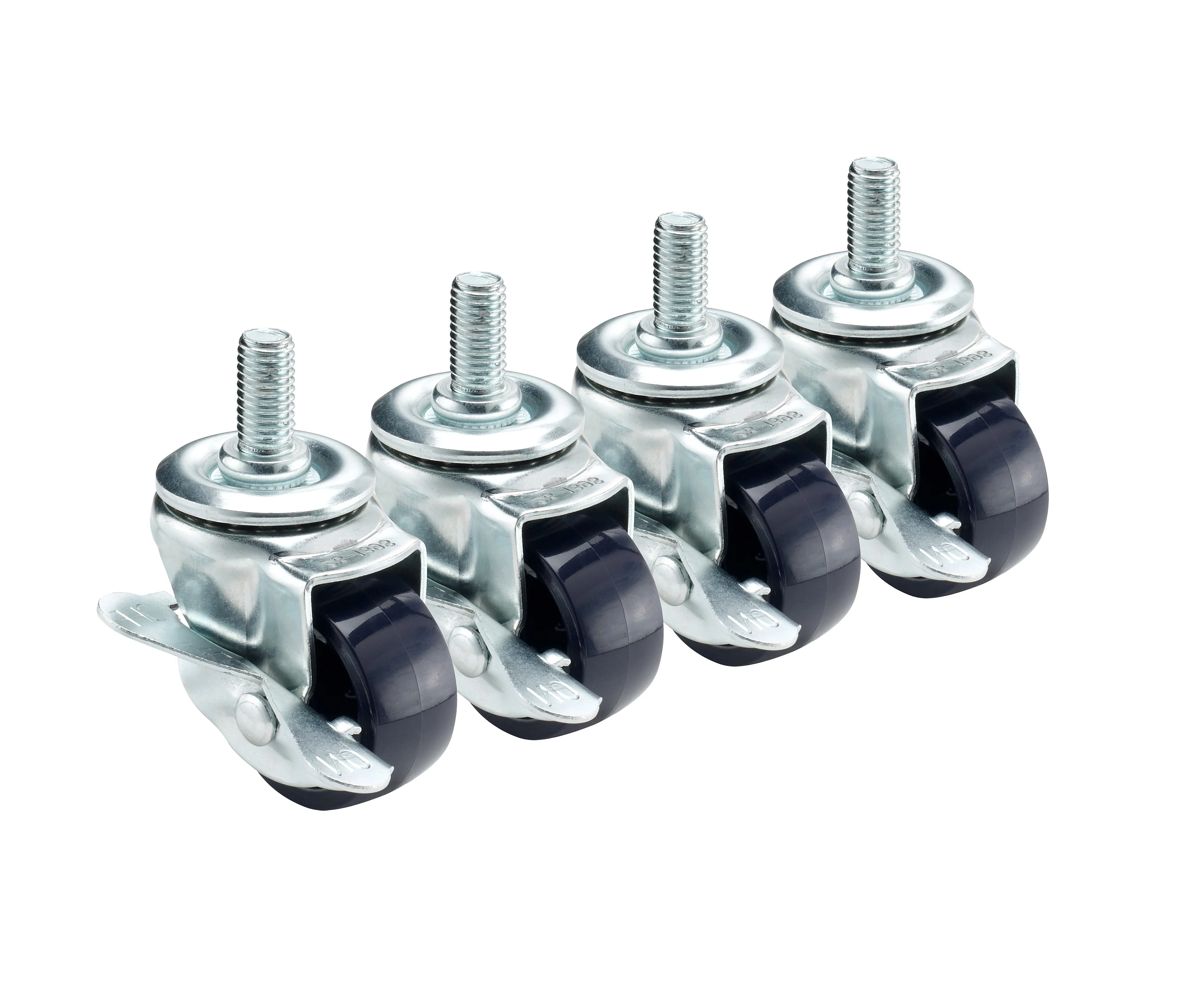 Krowne 28139S - Low Profile 1/2"-13 Threaded Stem Caster, 2" Wheel - Set of 4