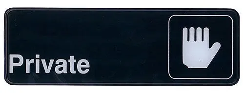 Update International S39-3BK - "Private" Sign