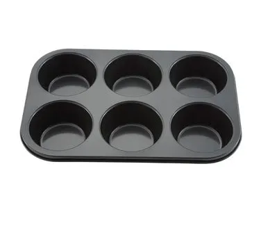 Winco 6 Cup Tin Plate Non-Stick Muffin Pan [AMF-6NS]