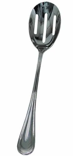 Update International RE-118 - 11.38" x 0.13" x 2.38" - Stainless Steel Regency Series Banquet Slotted Spoon (12 per Case)  