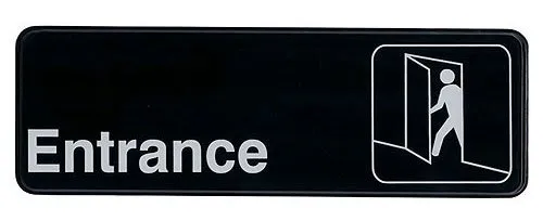 Update International S39-10BK - "Entrance" Sign