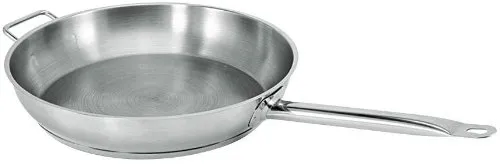 Update International SFP-12 - 24.63" x 2.5" x 13.13" - SuperSteel Induction ready Stainless Steel Fry Pan - Natural Finish 