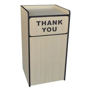 Universal 407WRU35 - 35 Gallon "Thank You" Waste Receptacle Enclosure With Tray Top