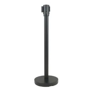 Update International RS-36BK/N(P) - 2.5" x 34.13" x 3.75" - Black Retractable Stanchion Pole  