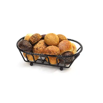 GET Enterprises - 4-33453 - Small Black Powder-coated Braided French Basket