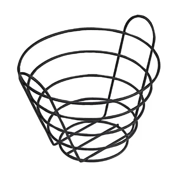 GET Enterprises - 4-33789-L - 10 1/2" Large Black Powder-coated Bucket Basket