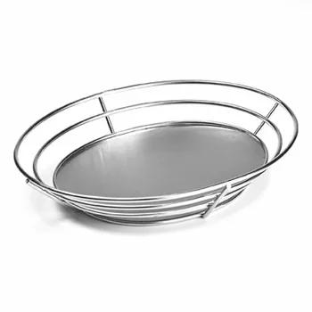 GET Enterprises - 4-84855 - 12" Oval Stainless Basket w/Solid Base