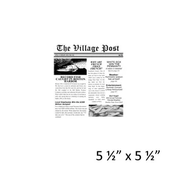 Clipper Mill - 4-T3020 - 5 1/2 inch Mini Village Post Newsprint Tissue Inserts - Case of 2000