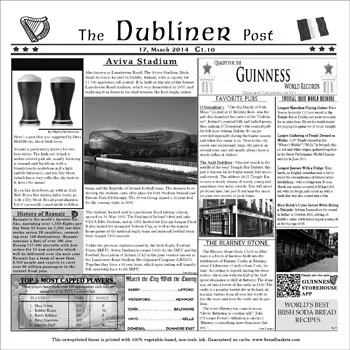 GET Enterprises - 4-TD1900 - Dubliner Irish Newsprinted Tissue Liners - Case of 1000