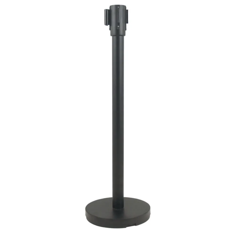 Update International RS-36BK/N(B) - 12.5" x 1.88" x 12.5" - Black Retractable Stanchion Base  