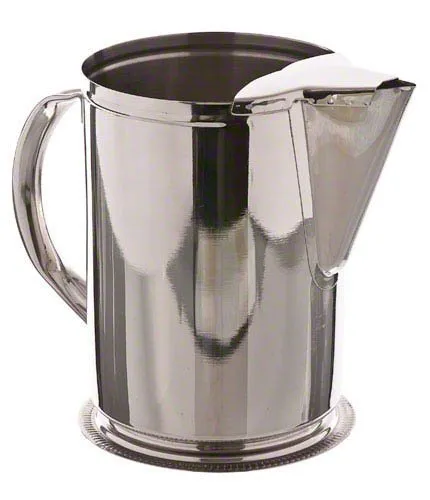 Update International WP-64 - 5.38" x 7.13" x 7" - Stainless Steel Water Pitcher with Ice Guard  