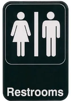 Update International S69-5BK - "Restrooms" Sign