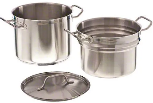 Update International SDB-12 - 10.75" x 11.25" x 10.75" - Stainless Steel Induction Ready Double Boiler with Cover  