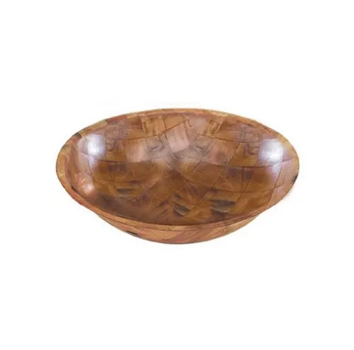 Update International WSB-12 - 12" x 3" x 12" - Woven Wood Round Salad Bowl  