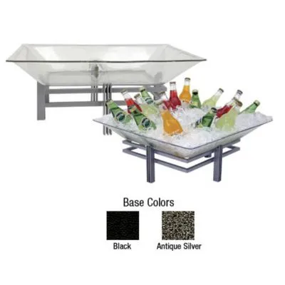 Buffet Enhancements - 1BLRE22SETAS - Small Iron Ice Display - Wrought Iron Base w/ Acrylic Tray - Antique