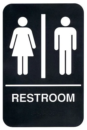 Update International S69B-4BK - "Restroom" Braille Sign