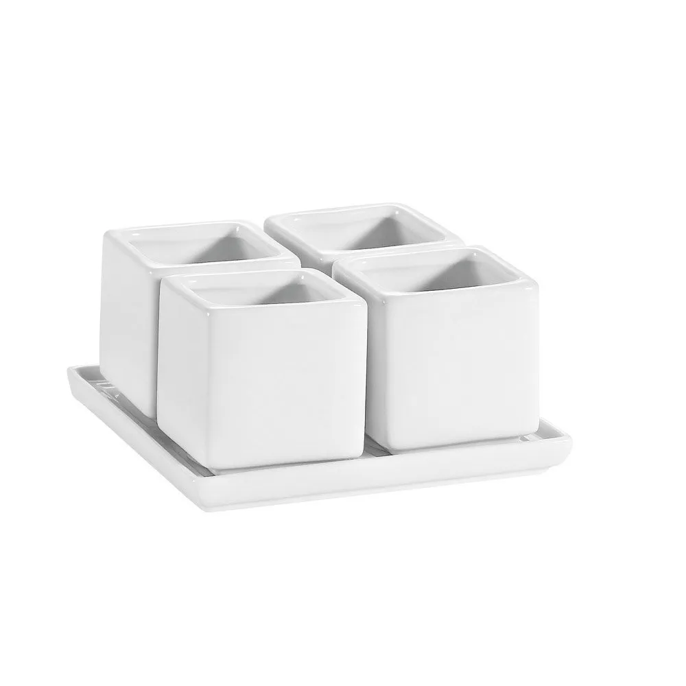 C.A.C. China DT-SQ5 - Gourmet Collection Tray and Bowl Set 5-3/4" - (10 Sets Per Case)