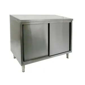 Universal ST-318-48 - 18" X 48" Stainless Steel Storage Dish Cabinet - Sliding Doors