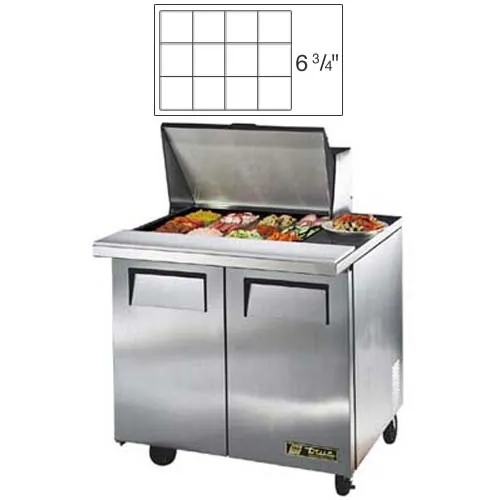 True TSSU-36-12MB - 36" Mega-Top Sandwich Salad Prep Table Holds 12, 1/6 Pans