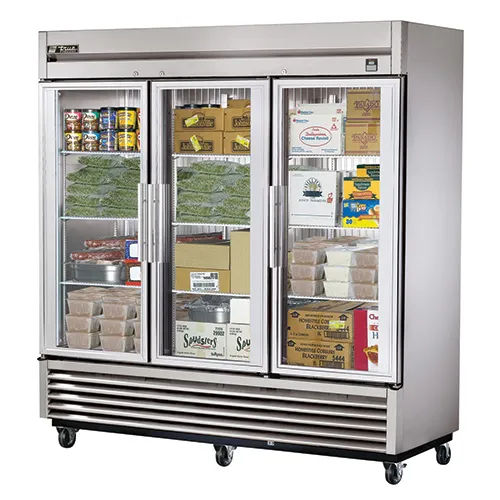 True TS-72FG - 78" Reach-In Freezer - 3 Full Glass Swing Door, 9 Shelves