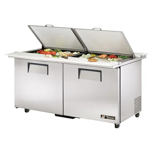 True TSSU-60-24M-B-DS-ST-ADA - 60" Sandwich Salad Prep Table Holds 24, 1/6 Pans ADA Compliant