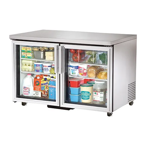 True TUC-48G-LP - 48.5" Low Profile Undercounter Refrigerator - 2 Glass Door 4 Shelves