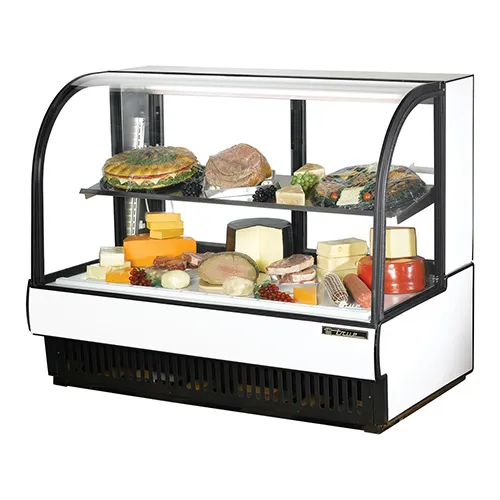 True TCGR-59-CD - 60" Curved Glass Cold Deli Case - 2 Doors, 1 Shelf