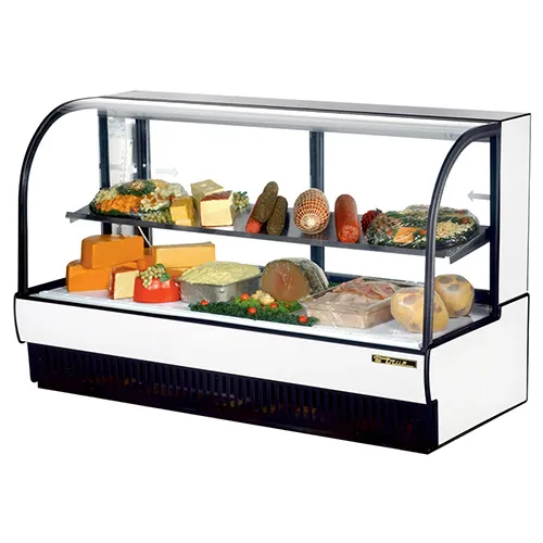 True TCGR-77-CD - 78" Curved Glass Cold Deli Case - 2 Doors, 1 Shelf