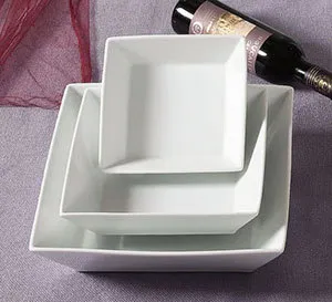 C.A.C. China KSE-B8 Kingsquare China Bright White Square Bowl 8" - (2 Dozen per Case)