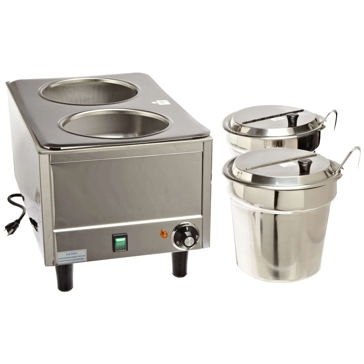 Benchmark USA 51072P - Dual Well Warmer w/ Lids and Ladles