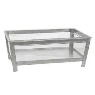 Buffet Enhancements - 010BR20-BRCL - 21" x 13" - Iron Ice Bin - Brushed Metal Frame - Clear Bin