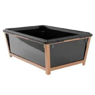 Buffet Enhancements - 010BR90-BRCL - 26" x 18" - Iron Ice Bin - Brushed Metal Frame - Clear Bin