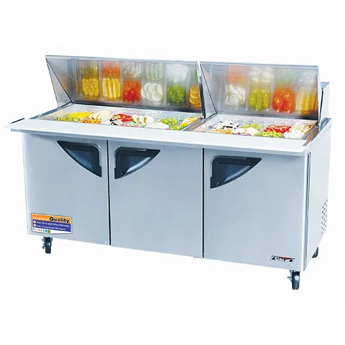 Turbo Air TST-72SD-30 - Sandwich Prep Table - Mega-Top 3 Doors 72.75" 