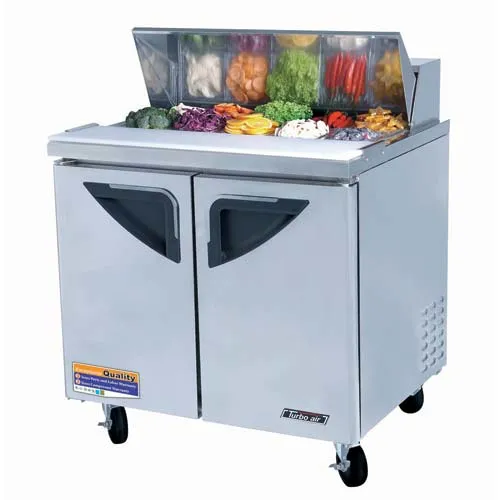 Turbo Air TST-36SD - Sandwich Prep Table - Standard Top 2 Door 36.5" 