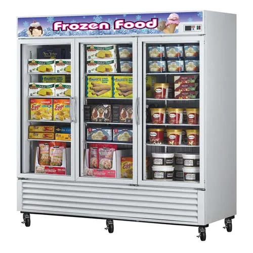 Turbo Air TGF-72F -  Reach-In Freezer - 3 Full Glass Swing Door, 12 Shelves, 82" 