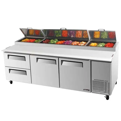 Turbo Air TPR-93SD-D2 - Pizza Prep Table 94" - Super Deluxe Series 