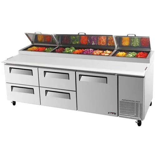 Turbo Air TPR-93SD-D4 - Pizza Prep Table 94" - Super Deluxe Series 